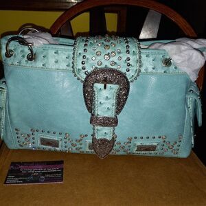 Montana West Buckle Carry Handbag